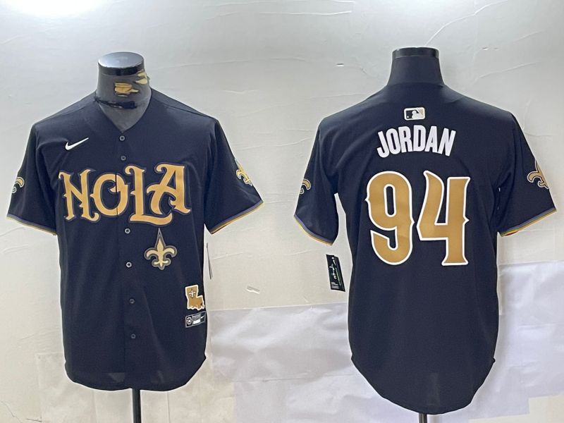 Men New Orleans Saints #94 Jordan Black Joint Name 2024 Nike Limited NFL Jersey style 3->indianapolis colts->NFL Jersey